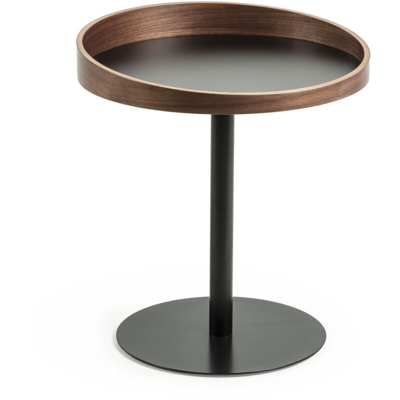 Kave Home - Mesa auxiliar Kaori redonda Ø 46 cm de MDF y estructura de acero en negro
Kave Home - Mesa auxiliar Kaori redonda Ø 46 cm de MDF y estructura de acero en negro