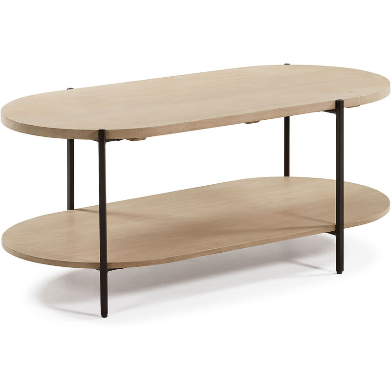 Mesa de centro Palmia ovalada 110 x 55 cm con dos sobres de madera maciza de mango y patas de metal en negro - Kave Home
Mesa de centro Palmia ovalada 110 x 55 cm con dos sobres de madera maciza de mango y patas de metal en negro - Kave Home
