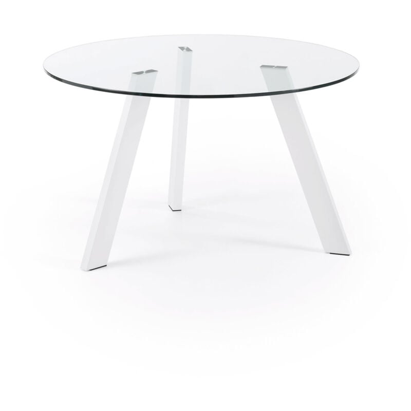 Mesa de comedor Carib redonda Ø 130 con sobre de cristal transparente y patas de acero cromado en blanco - Kave Home
Mesa de comedor Carib redonda Ø 130 con sobre de cristal transparente y patas de acero cromado en blanco - Kave Home