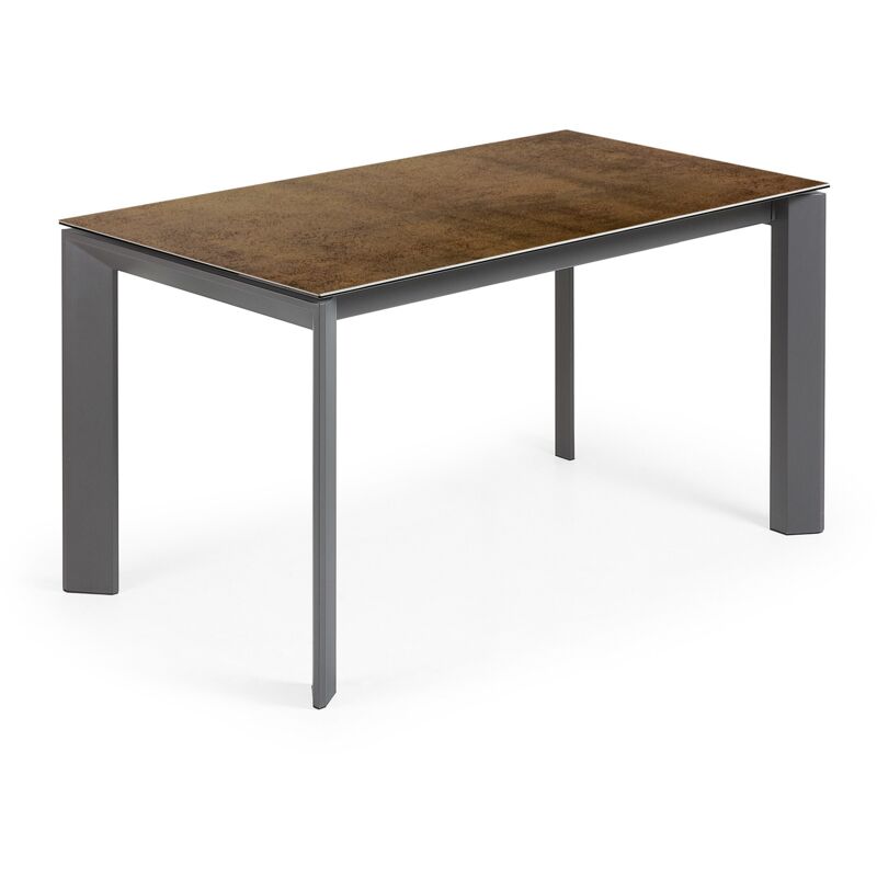 Kave Home - Mesa de comedor extensible Axis rectangular 140 (200) x 90 cm de porcelana Iron Corten con patas de acero en gris
Kave Home - Mesa de comedor extensible Axis rectangular 140 (200) x 90 cm de porcelana Iron Corten con patas de acero en gris
