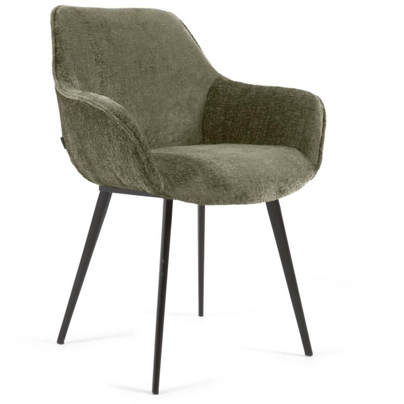 Silla Amira de chenilla verde oscuro y patas de metal con acabado negro - Kave Home
Silla Amira de chenilla verde oscuro y patas de metal con acabado negro - Kave Home