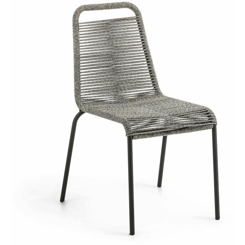 Silla de comedor Lambton gris de cuerda de poliéster y patas de acero en negro para interior y exterior - Kave Home
Silla de comedor Lambton gris de cuerda de poliéster y patas de acero en negro para interior y exterior - Kave Home