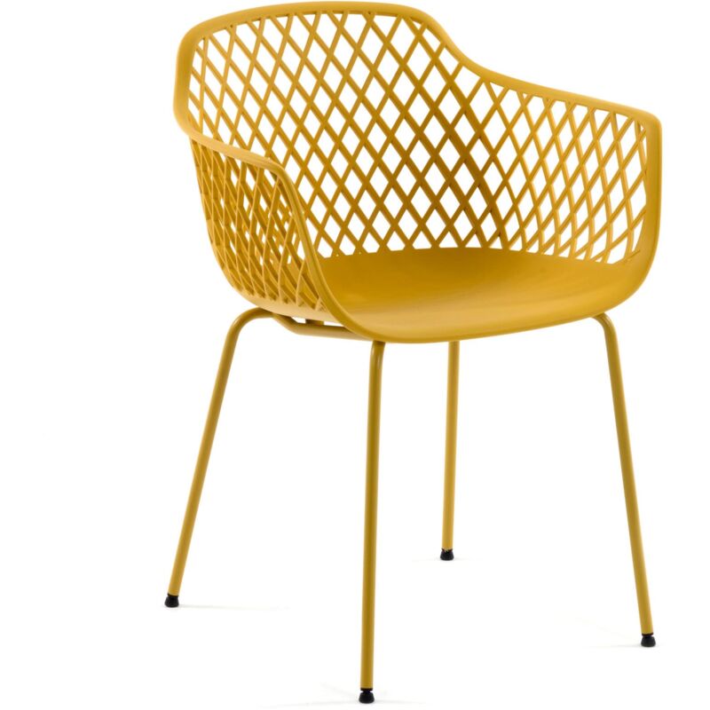 Silla de comedor Quinn amarillo de plástico con reposabrazos y patas de acero en amarillo - Kave Home
Silla de comedor Quinn amarillo de plástico con reposabrazos y patas de acero en amarillo - Kave Home