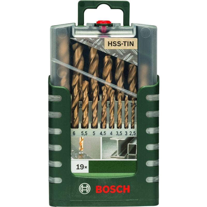 BOSCH 2609255134 Set de 19 brocas HSS Titanio: Gripbox