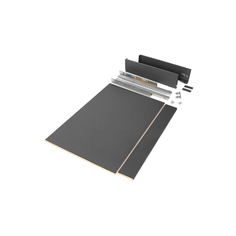 Kit de cajón para cocina o baño con tableros incluidos, cierre suave, profundidad 500 mm, altura 93 mm, módulo 900 mm, Acero, Gr
Kit de cajón para cocina o baño con tableros incluidos, cierre suave, profundidad 500 mm, altura 93 mm, módulo 900 mm, Acero, Gr