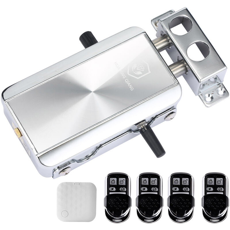 Kit de cerradura de puerta de casa inteligente WiFi, cerradura electronica,Plata, 4
Kit de cerradura de puerta de casa inteligente WiFi, cerradura electronica,Plata, 4