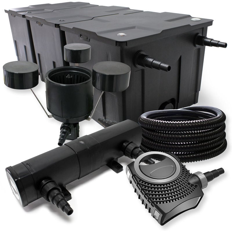 Wiltec - Kit de filtración de estanque Bio 90000l Clarificador UVC 36 W bomba 25 m manguera ecumeur
Wiltec - Kit de filtración de estanque Bio 90000l Clarificador UVC 36 W bomba 25 m manguera ecumeur
