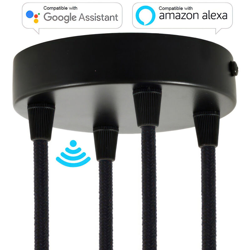 Creative Cables - Kit de rosetones de techo cilíndricos de metal con 4 agujeros SMART - compatible con asistentes de voz | Cónico - Negro - Negro
Creative Cables - Kit de rosetones de techo cilíndricos de metal con 4 agujeros SMART - compatible con asistentes de voz | Cónico - Negro - Negro