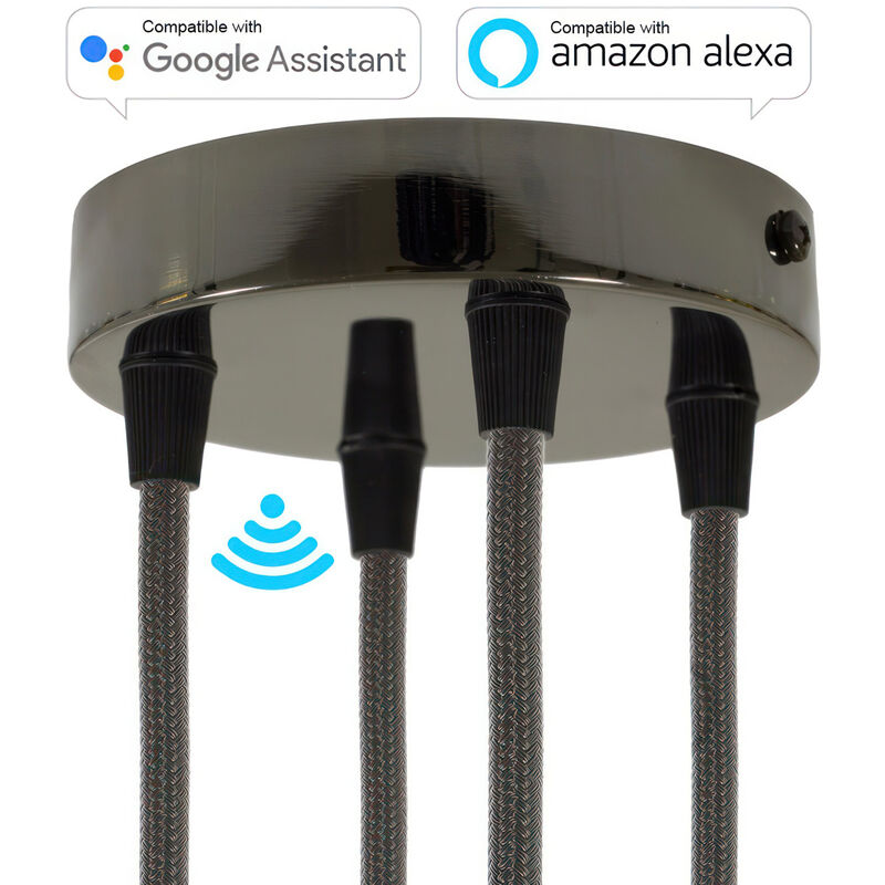Creative Cables - Kit de rosetones de techo cilíndricos de metal con 4 agujeros SMART - compatible con asistentes de voz | Cónico - Negro perla
Creative Cables - Kit de rosetones de techo cilíndricos de metal con 4 agujeros SMART - compatible con asistentes de voz | Cónico - Negro perla