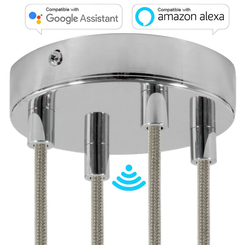 Creative Cables - Kit de rosetones de techo cilíndricos de metal con 4 agujeros SMART - compatible con asistentes de voz | Cilíndrico - Cromo - Cromo
Creative Cables - Kit de rosetones de techo cilíndricos de metal con 4 agujeros SMART - compatible con asistentes de voz | Cilíndrico - Cromo - Cromo