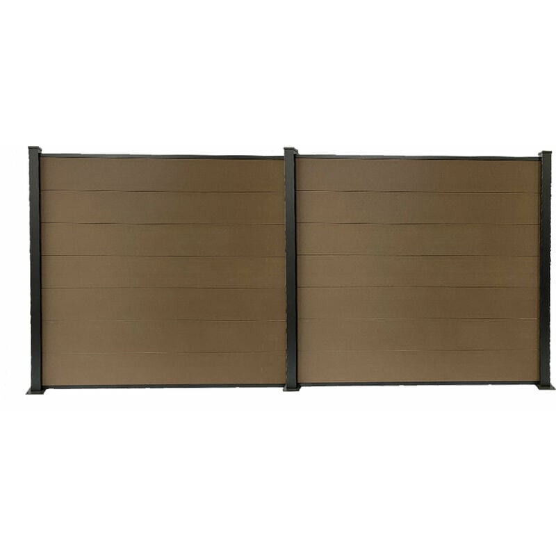 Kit de valla de jardín con paneles oscuros en compuesto de madera marrón y aluminio - Juego básico + 1 extensión : longitud 3,81m
Kit de valla de jardín con paneles oscuros en compuesto de madera marrón y aluminio - Juego básico + 1 extensión : longitud 3,81m