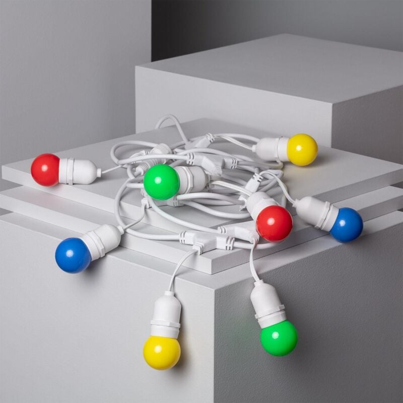 Kit Guirnalda Waterproof 5.5m Blanco + 8 Bombillas LED E27 Casquillo Gordo G45 3W de Colores Verde - Verde
Kit Guirnalda Waterproof 5.5m Blanco + 8 Bombillas LED E27 Casquillo Gordo G45 3W de Colores Verde - Verde