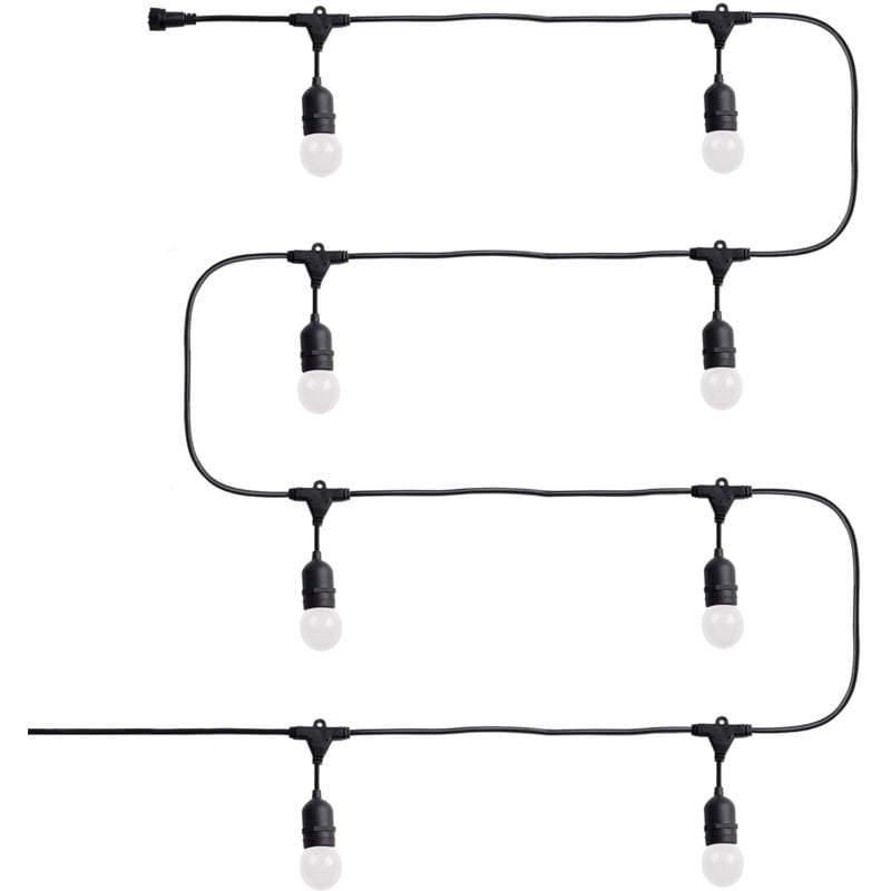 Kit Guirnalda Waterproof 5.5m Negro + 8 Bombillas LED E27 Casquillo Gordo G45 3W de Colores Azul - Azul
Kit Guirnalda Waterproof 5.5m Negro + 8 Bombillas LED E27 Casquillo Gordo G45 3W de Colores Azul - Azul
