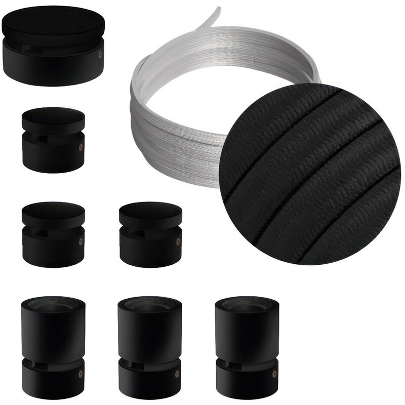 Creative Cables - Kit Linear Filé System - con 5m cable textil guirnalda y 7 accesorios de madera pintados de negro | CM04 - CM04
Creative Cables - Kit Linear Filé System - con 5m cable textil guirnalda y 7 accesorios de madera pintados de negro | CM04 - CM04