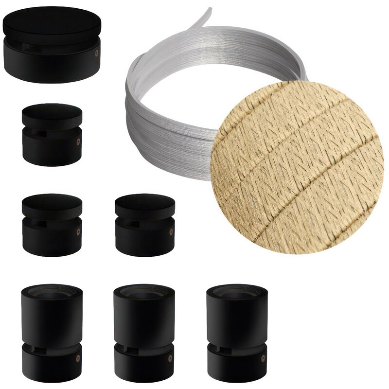 Creative Cables - Kit Linear Filé System - con 5m cable textil guirnalda y 7 accesorios de madera pintados de negro | CN06 - CN06
Creative Cables - Kit Linear Filé System - con 5m cable textil guirnalda y 7 accesorios de madera pintados de negro | CN06 - CN06