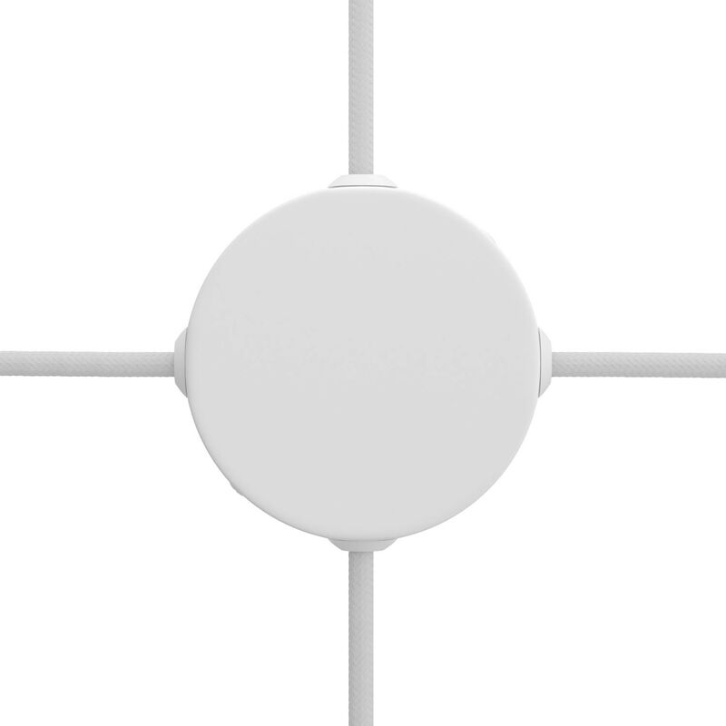 Creative Cables - Kit Mini rosetón cilíndrico de metal con 4 agujeros laterales (caja de conexiones) | Blanco mate - Blanco mate
Creative Cables - Kit Mini rosetón cilíndrico de metal con 4 agujeros laterales (caja de conexiones) | Blanco mate - Blanco mate
