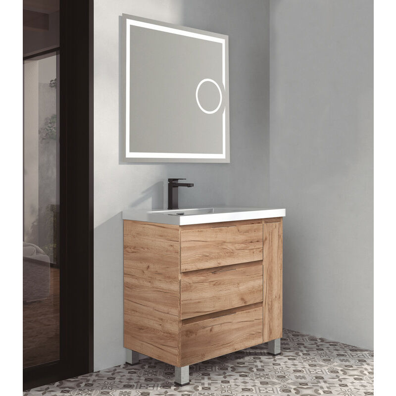 KIT Mueble de Baño ESTONIA RESINA, Formado por Mueble de Baño Color TABACO 80cm, Lavabo de RESINA y Espejo a Juego
KIT Mueble de Baño ESTONIA RESINA, Formado por Mueble de Baño Color TABACO 80cm, Lavabo de RESINA y Espejo a Juego