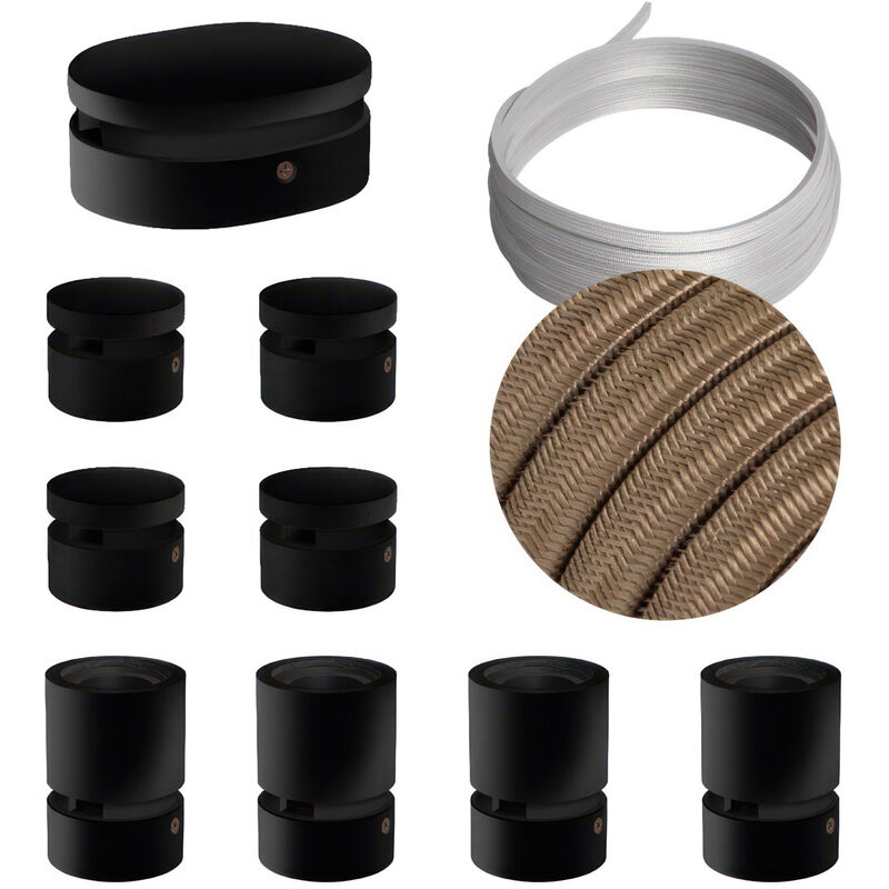 Creative Cables - Kit Symmetric Filé System - con 5m cable textil guirnalda y 9 accesorios de madera pintados de negro | CM27 - CM27
Creative Cables - Kit Symmetric Filé System - con 5m cable textil guirnalda y 9 accesorios de madera pintados de negro | CM27 - CM27