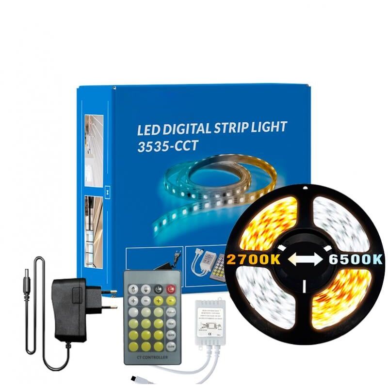 Kit Tira LED 43.2W 12V 180LED IP20 CCT con Mando y Fuente de Alimentación (3 metros) 3000+4000+6000 | IluminaShop
Kit Tira LED 43.2W 12V 180LED IP20 CCT con Mando y Fuente de Alimentación (3 metros) 3000+4000+6000 | IluminaShop