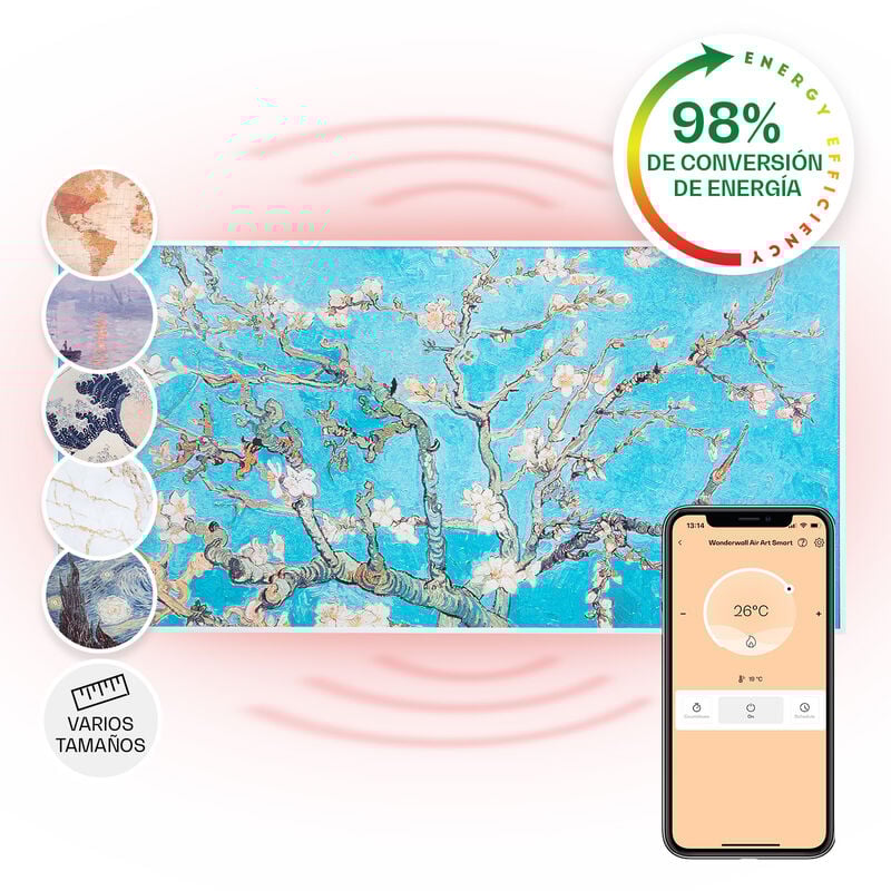 Wonderwall Air Art Smart Panel calefactor infrarrojo 120x60cm 700W App Almendro en flor
Wonderwall Air Art Smart Panel calefactor infrarrojo 120x60cm 700W App Almendro en flor