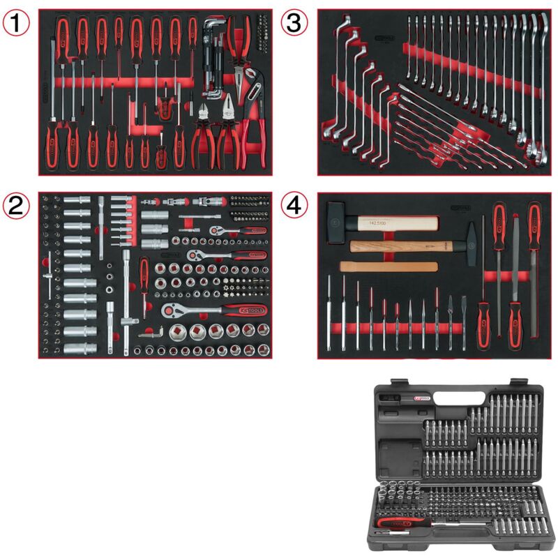 Kstools - KS TOOLS Juego de módulos universales para 4 cajones con 515 herramientas de alta calidad
Kstools - KS TOOLS Juego de módulos universales para 4 cajones con 515 herramientas de alta calidad