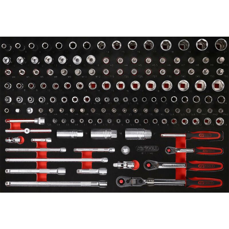 Kstools - KS TOOLS Juego de llaves de vaso de 1/4'' + 3/8'' en inserto de gomaespuma, 142 pzs
Kstools - KS TOOLS Juego de llaves de vaso de 1/4'' + 3/8'' en inserto de gomaespuma, 142 pzs