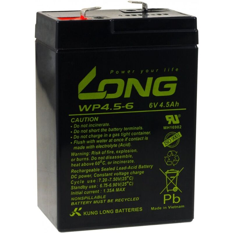 Powery - KungLong Batería de Reemplazo para Sistemas solares Alumbrado de emergencia Alarmas 6V 4,5Ah
Powery - KungLong Batería de Reemplazo para Sistemas solares Alumbrado de emergencia Alarmas 6V 4,5Ah