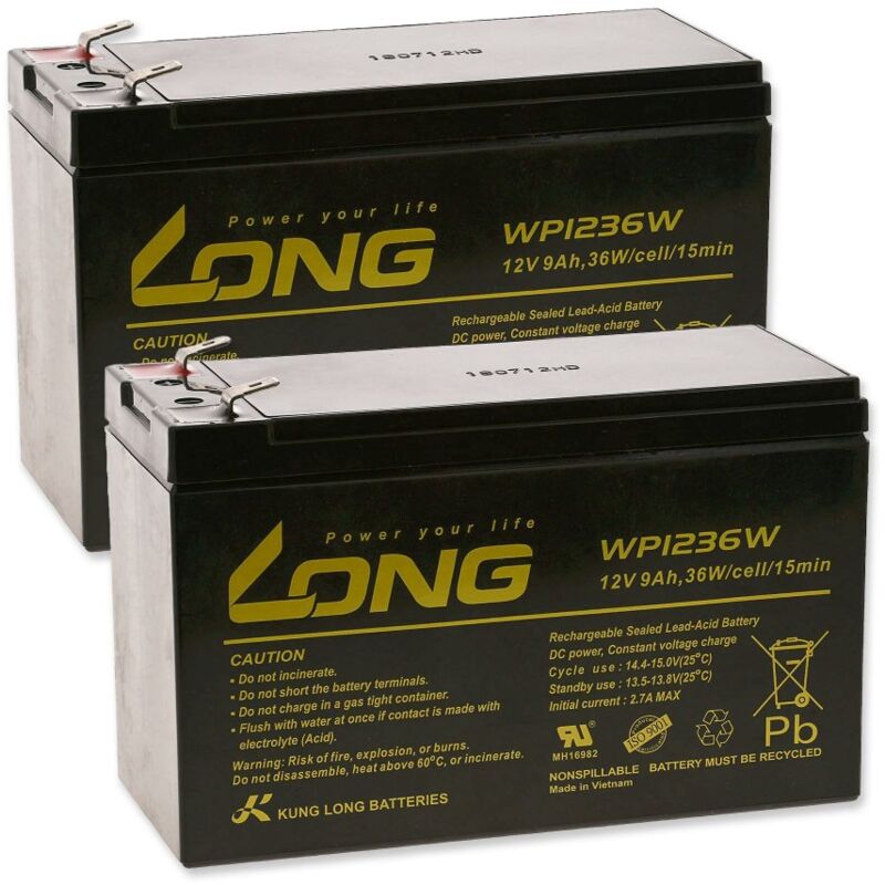 KungLong Baterías de plomo-GEL compatibles con SAI APC RBC 33 9Ah 12V (Reemplaza también 7,2Ah / 7Ah)
KungLong Baterías de plomo-GEL compatibles con SAI APC RBC 33 9Ah 12V (Reemplaza también 7,2Ah / 7Ah)