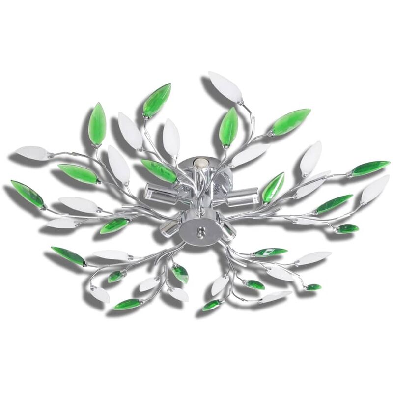 vidaXL Lámpara de Techo Brazos de Cristal Forma Hoja 5 Bombillas E14 Verde y Blanca - Multicolor
vidaXL Lámpara de Techo Brazos de Cristal Forma Hoja 5 Bombillas E14 Verde y Blanca - Multicolor
