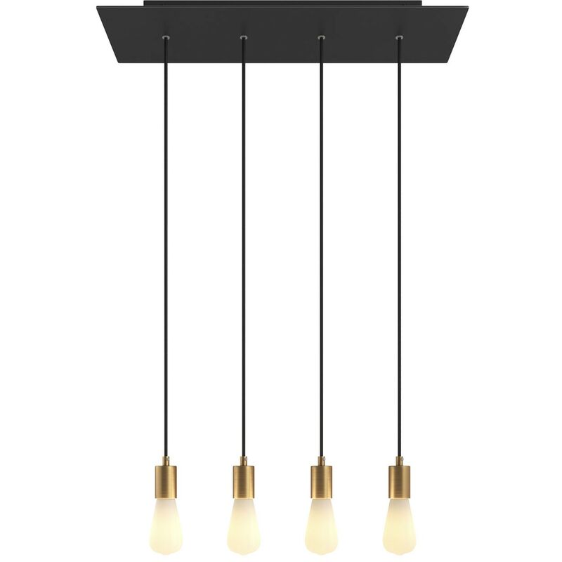 Lámpara colgante a 4 caídas con Rose-One XXL rectangular 675 mm con cable textil y acabado metálico | Negro mate - Con bombilla - Negro mate
Lámpara colgante a 4 caídas con Rose-One XXL rectangular 675 mm con cable textil y acabado metálico | Negro mate - Con bombilla - Negro mate
