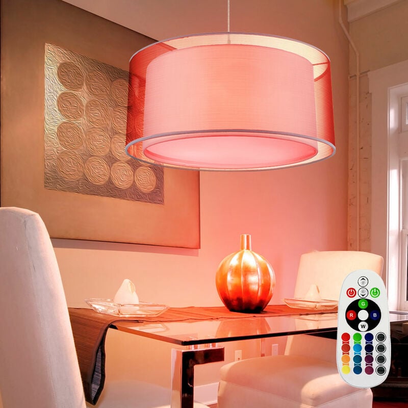 Lámpara colgante de péndulo lámpara textil de techo regulable con control remoto gris en un juego que incluye bombillas LED RGB
Lámpara colgante de péndulo lámpara textil de techo regulable con control remoto gris en un juego que incluye bombillas LED RGB