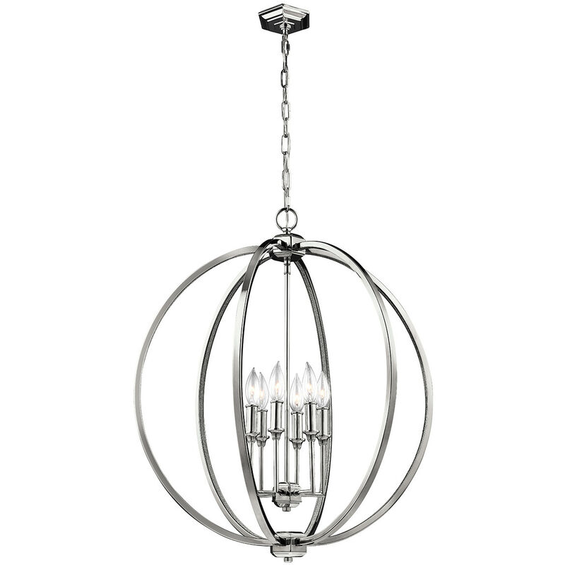 Elstead Corinne - Lámpara colgante de techo esférica de 6 luces, níquel pulido, E14
Elstead Corinne - Lámpara colgante de techo esférica de 6 luces, níquel pulido, E14