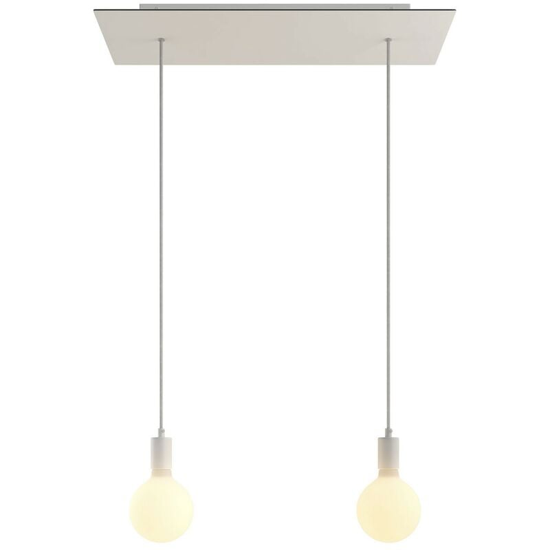 Lámpara colgante de 2 caídas con Rose-One XXL rectangular de 675 mm con cable textil y acabado metálico | Blanco mate - Sin bombilla - Blanco mate
Lámpara colgante de 2 caídas con Rose-One XXL rectangular de 675 mm con cable textil y acabado metálico | Blanco mate - Sin bombilla - Blanco mate