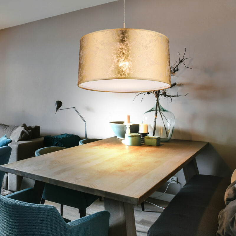 Lámpara colgante de techo pantalla de tela lámpara colgante textil dorado, 1x E27, diámetro x alto 40x140 cm, salón comedor dormitorio
Lámpara colgante de techo pantalla de tela lámpara colgante textil dorado, 1x E27, diámetro x alto 40x140 cm, salón comedor dormitorio
