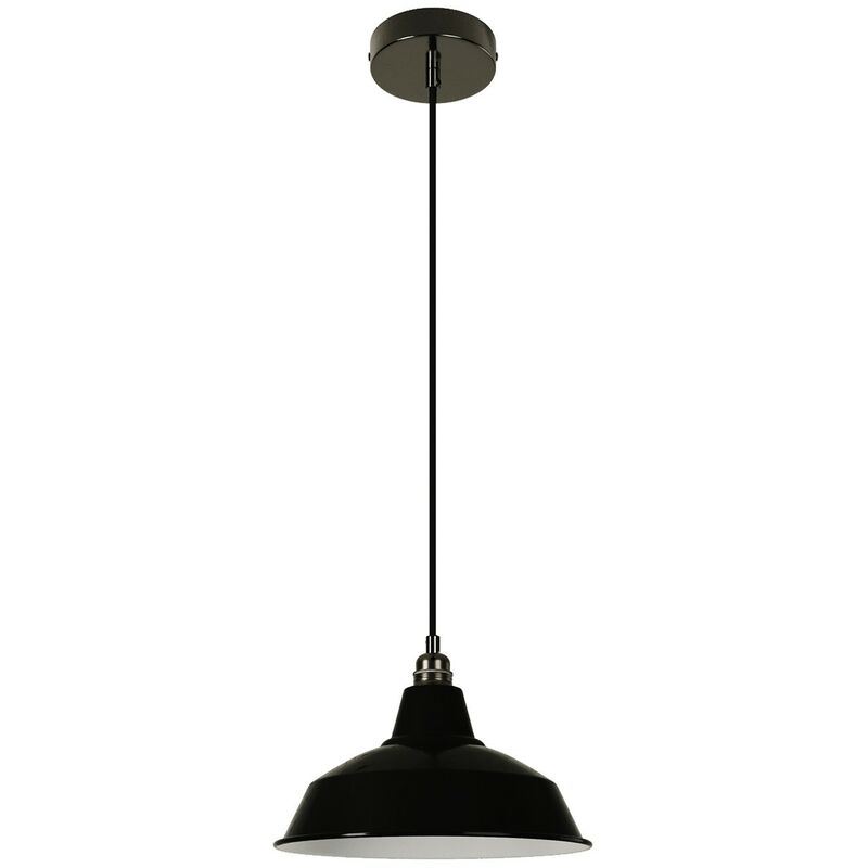 Lámpara colgante hecha en Italia con cable textil, pantalla Bistrot y acabados metálicos | Con bombilla - Negro - Negro
Lámpara colgante hecha en Italia con cable textil, pantalla Bistrot y acabados metálicos | Con bombilla - Negro - Negro