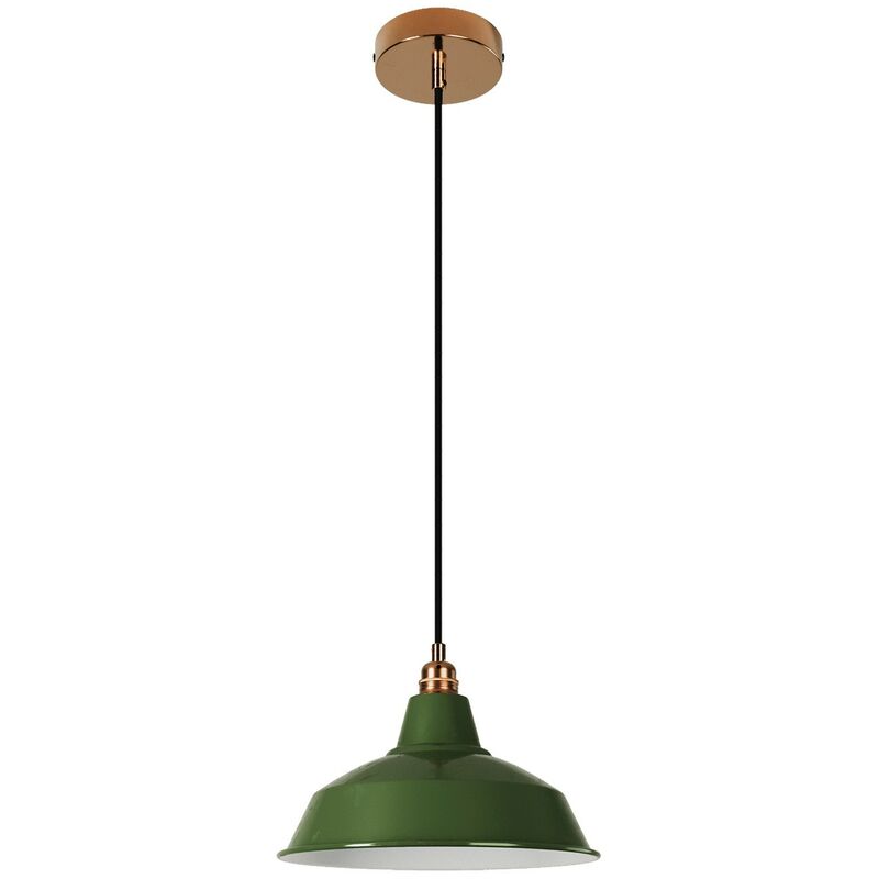 Lámpara colgante hecha en Italia con cable textil, pantalla Bistrot y acabados metálicos | Con bombilla - Verde - Verde
Lámpara colgante hecha en Italia con cable textil, pantalla Bistrot y acabados metálicos | Con bombilla - Verde - Verde