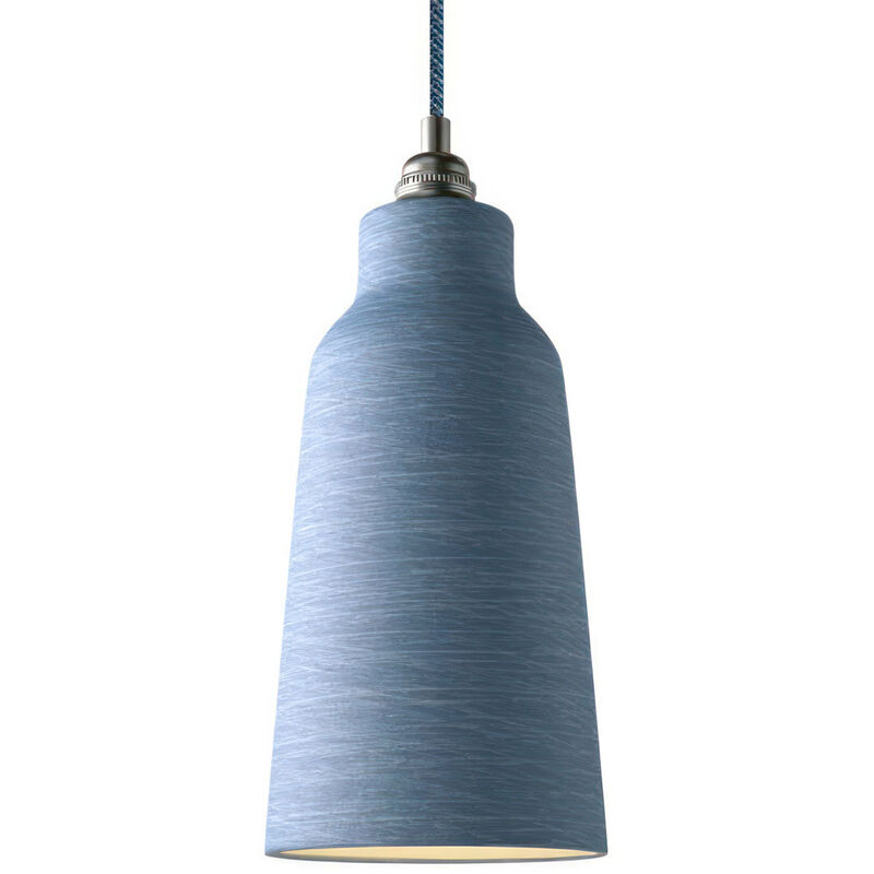 Lámpara colgante hecha en Italia con cable textil, pantalla Botella de cerámica y acabados metálicos | Sin bombilla - Azul rayado - Blanco - Azul
Lámpara colgante hecha en Italia con cable textil, pantalla Botella de cerámica y acabados metálicos | Sin bombilla - Azul rayado - Blanco - Azul
