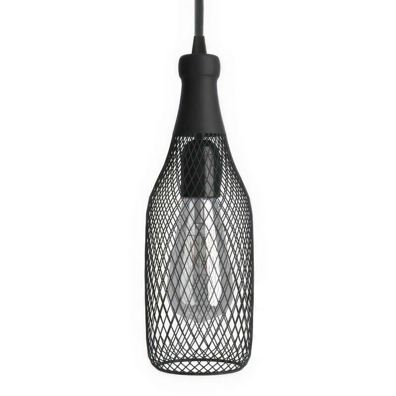 Creative Cables - Lámpara colgante hecha en Italia con cable textil, pantalla botella Magnum con detalles metálicos | Con bombilla - Negro - Negro
Creative Cables - Lámpara colgante hecha en Italia con cable textil, pantalla botella Magnum con detalles metálicos | Con bombilla - Negro - Negro