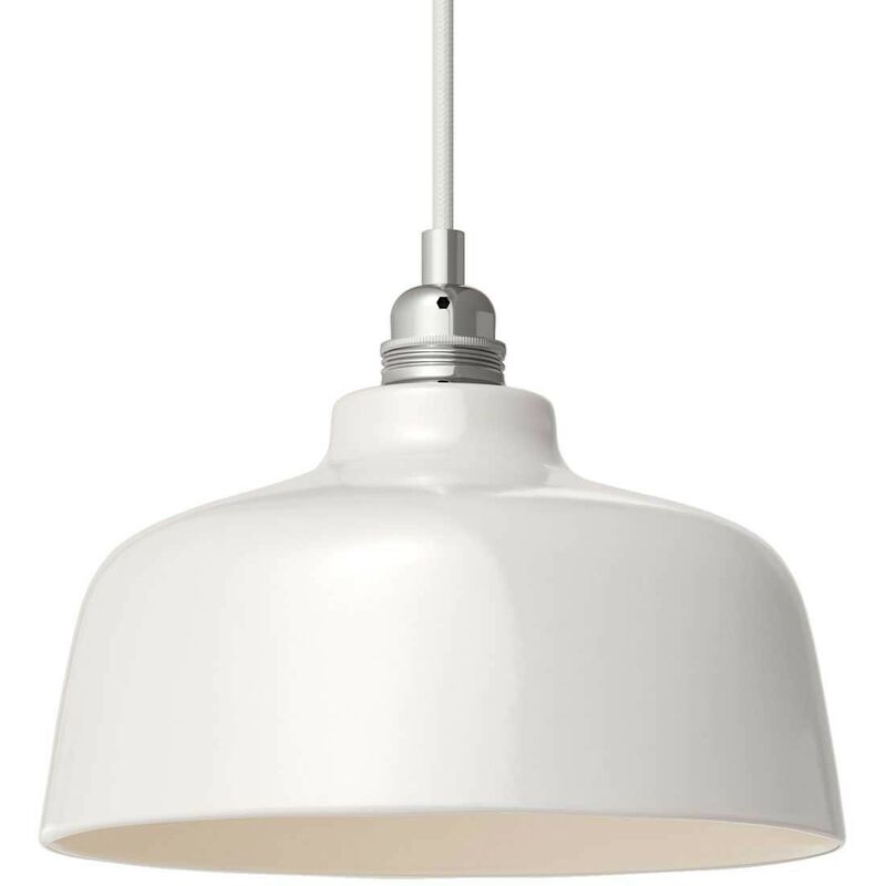 Lámpara colgante hecha en Italia con cable textil, pantalla Copa de cerámica y detalles metálicos | Con bombilla - Blanco brillante - Blanco brillante
Lámpara colgante hecha en Italia con cable textil, pantalla Copa de cerámica y detalles metálicos | Con bombilla - Blanco brillante - Blanco brillante