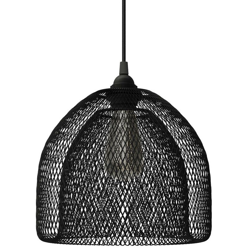 Lámpara colgante hecha en Italia con cable textil, pantalla de jaula Ghostbell XL y adornos metálicos | Con bombilla - Negro - Negro
Lámpara colgante hecha en Italia con cable textil, pantalla de jaula Ghostbell XL y adornos metálicos | Con bombilla - Negro - Negro
