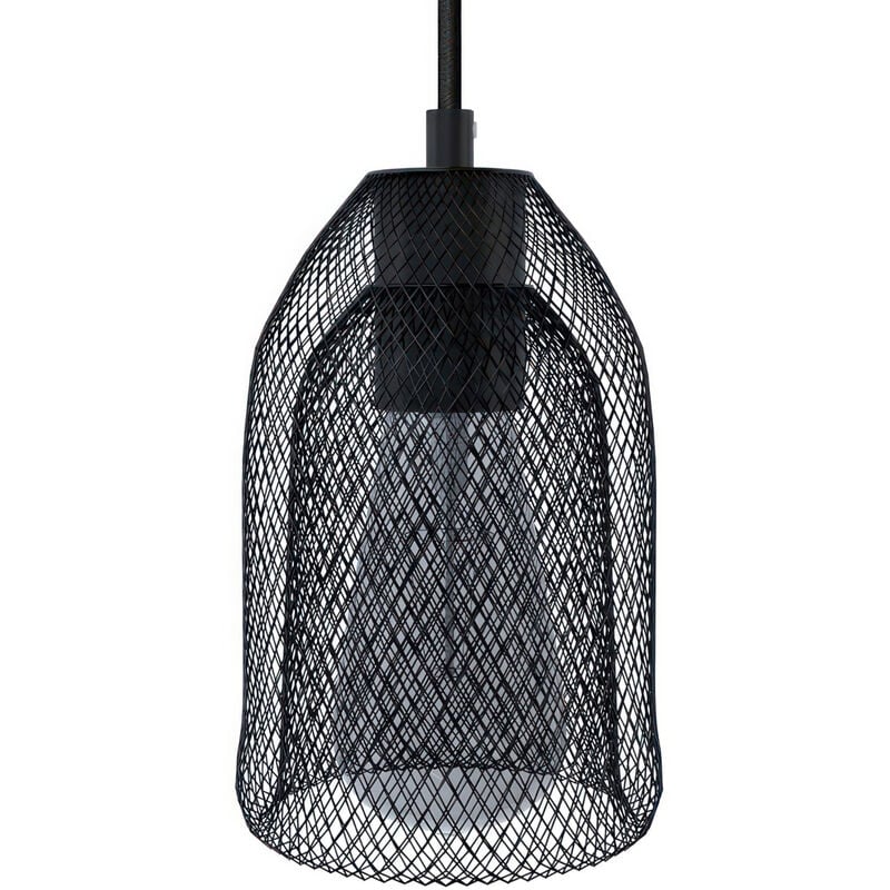 Creative Cables - Lámpara colgante hecha en Italia con cable textil, pantalla de jaula Ghostbell y adornos metálicos | Sin bombilla - Negro - Negro
Creative Cables - Lámpara colgante hecha en Italia con cable textil, pantalla de jaula Ghostbell y adornos metálicos | Sin bombilla - Negro - Negro
