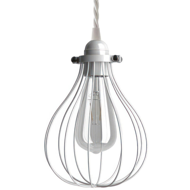 Creative Cables - Lámpara colgante hecha en Italia con cable textil, pantalla jaula Drop y acabados metálicos | Sin bombilla - Blanco - Blanco
Creative Cables - Lámpara colgante hecha en Italia con cable textil, pantalla jaula Drop y acabados metálicos | Sin bombilla - Blanco - Blanco