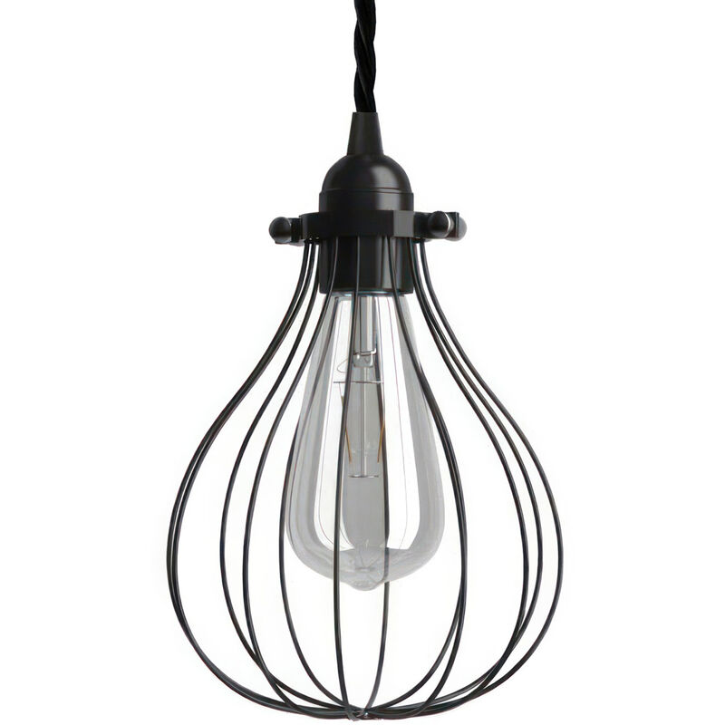 Creative Cables - Lámpara colgante hecha en Italia con cable textil, pantalla jaula Drop y acabados metálicos | Con bombilla - Negro - Negro
Creative Cables - Lámpara colgante hecha en Italia con cable textil, pantalla jaula Drop y acabados metálicos | Con bombilla - Negro - Negro