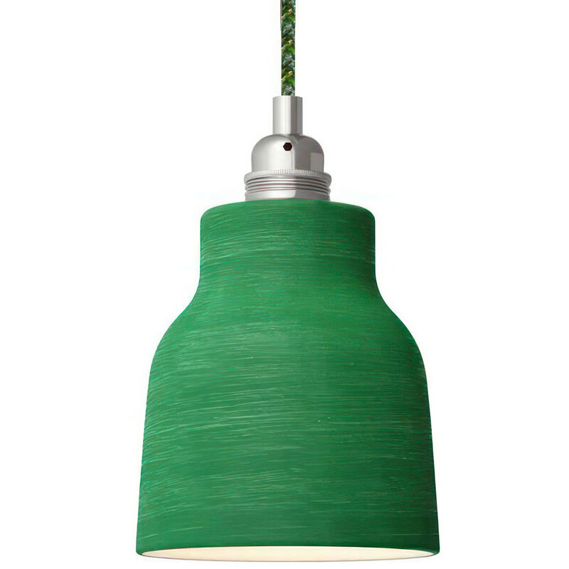 Lámpara colgante hecha en Italia con cable textil, pantalla Vaso de cerámica y acabados metálicos | Con bombilla - Evergreen rayado - Blanco
Lámpara colgante hecha en Italia con cable textil, pantalla Vaso de cerámica y acabados metálicos | Con bombilla - Evergreen rayado - Blanco
