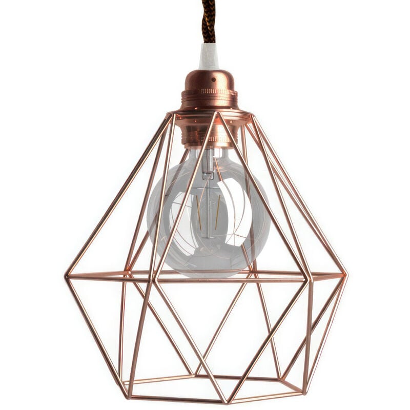 Lámpara colgante hecha en Italia con cable textil y pantalla jaula Diamond en metal | Sin bombilla - Cobre - Cobre
Lámpara colgante hecha en Italia con cable textil y pantalla jaula Diamond en metal | Sin bombilla - Cobre - Cobre