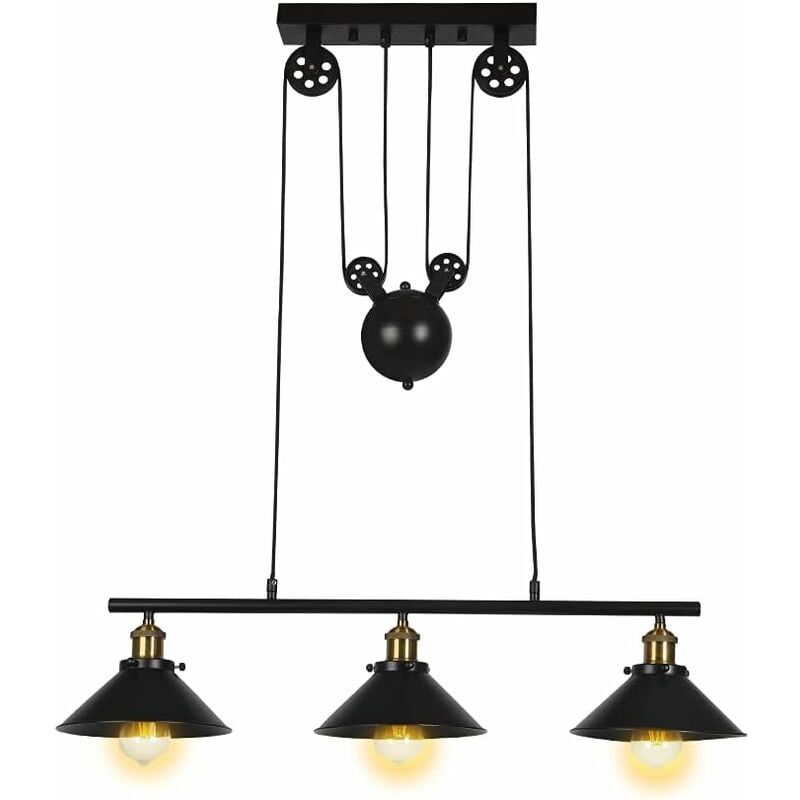 Lámparas de Colgar Industrial Vintage Colgante de Luz de Polea Retro Lámparas de Colgar de Subida Y Caída E27 Lámpara de Araña Creativa Negra
Lámparas de Colgar Industrial Vintage Colgante de Luz de Polea Retro Lámparas de Colgar de Subida Y Caída E27 Lámpara de Araña Creativa Negra