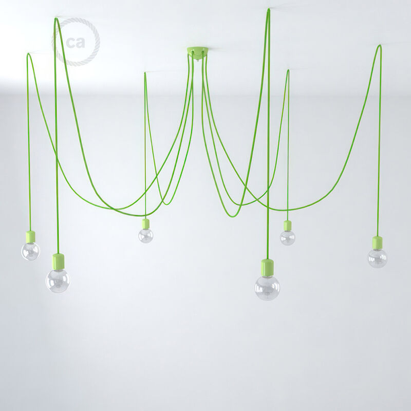 Lámpara colgante múltiple con 6 caídas Made in Italy con cable textil y acabados en cerámica de colores | Sin bombilla - Verde - Verde
Lámpara colgante múltiple con 6 caídas Made in Italy con cable textil y acabados en cerámica de colores | Sin bombilla - Verde - Verde