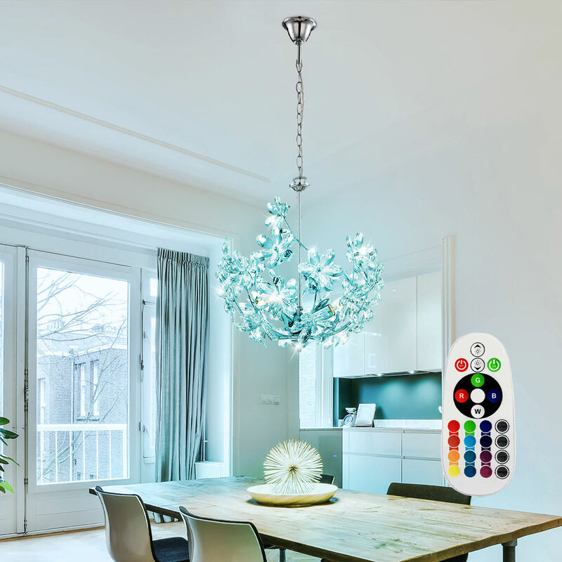 Lámpara colgante, control remoto, flores, lámpara de péndulo, regulable en un conjunto que incluye bombillas LED RGB
Lámpara colgante, control remoto, flores, lámpara de péndulo, regulable en un conjunto que incluye bombillas LED RGB