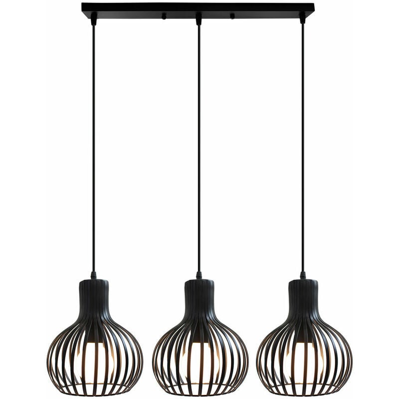 Lámparas de Colgar Retro Lámparas de Colgar Creativa Lámparas de Colgar de Altura Ajustable 3 Portalámparas Colgante de Luz Industrial Antigua E27