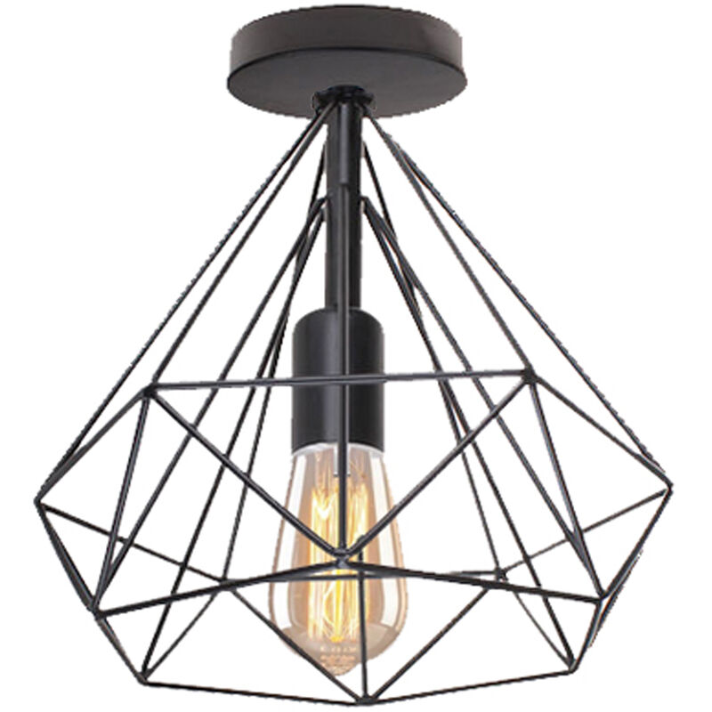 Stoex - Lustre Vintage de Jaula Forma de Diamante 25CM (Negro) Retro Lámpara de Techo Industrial Iluminación Metal Hierro E27 para Salón de Comedor
Stoex - Lustre Vintage de Jaula Forma de Diamante 25CM (Negro) Retro Lámpara de Techo Industrial Iluminación Metal Hierro E27 para Salón de Comedor